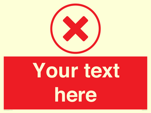 Custom red background, red cross in circle sign